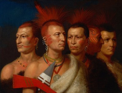 Young Omahaw, War Eagle, Little Missouri, and Pawnees by Charles Bird King